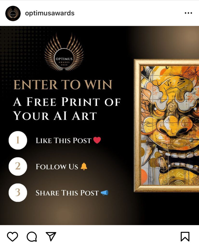 Optimus Awards Instagram Print Contest